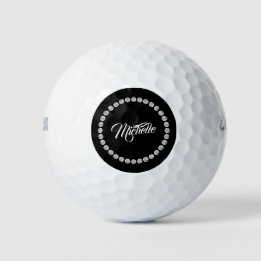 Pelotas De Golf Su nombre / Ilustracion de círculo de diamantes