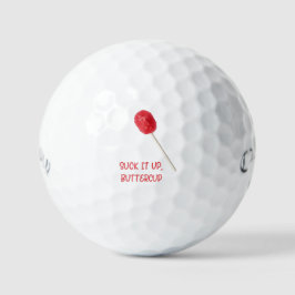 Pelotas De Golf Suck It Up Buttercup with Red Lollipop