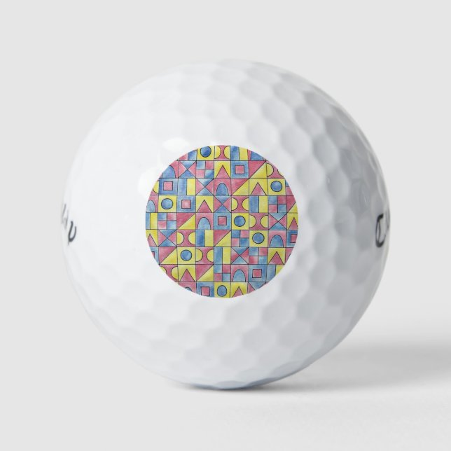 Pelotas De Golf Sudoku Un Bauhaus Moderno Agua Geométrica Arte (Anverso)
