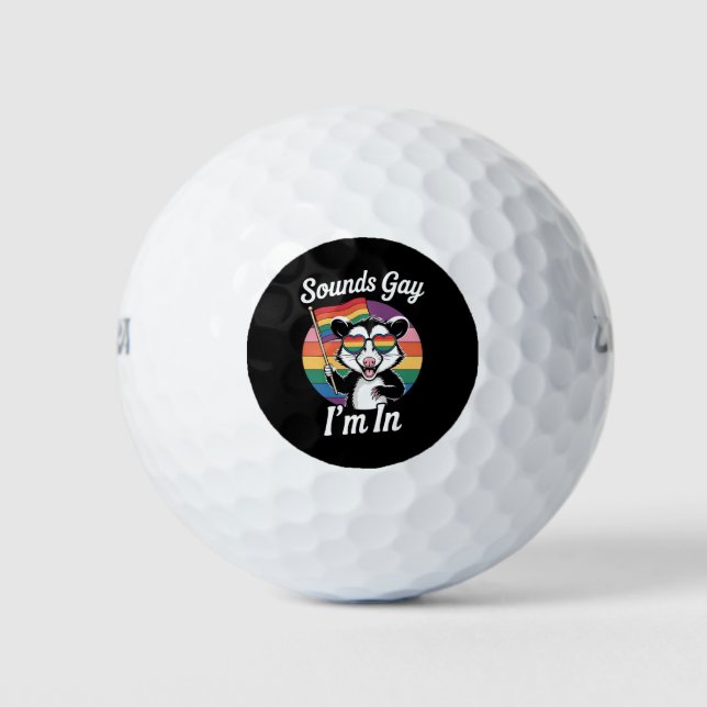 Pelotas De Golf Suena gay, estoy en el arcoiris del orgullo LGBTQ  (Anverso)