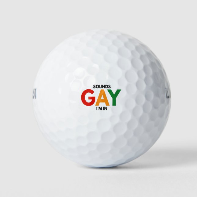 Pelotas De Golf Suena gay, estoy en la bandera del Orgullo del Mes (Anverso)
