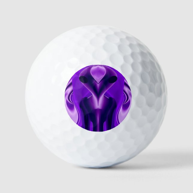 Pelotas De Golf Sueños del arcoiris púrpura 3D , Alien (Anverso)