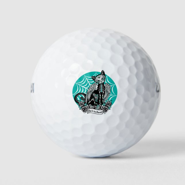Pelotas De Golf Sugar Skull Cat (Anverso)