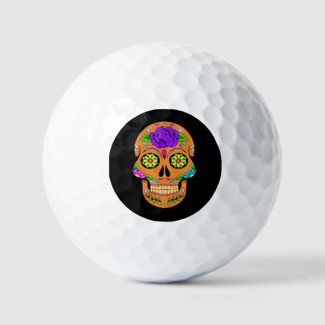 Pelotas De Golf Sugar Skulls Golf Balls (Anverso)