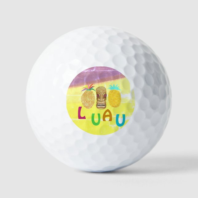 Pelotas De Golf Summer Tiki Pineapple Luau (Anverso)