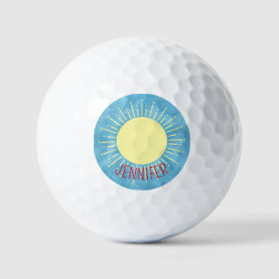 Pelotas De Golf Sunshine Amarillo Con Nombre Personalizado De Ciel