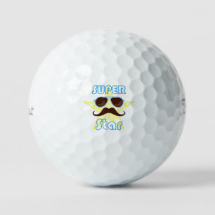 Pelotas De Golf Superestrella con gafas de sol y bigote