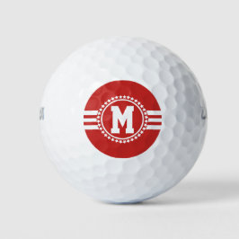 Pelotas De Golf Superestrella Roja Monograma