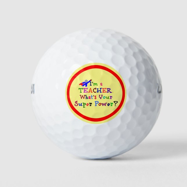 Pelotas De Golf Superhéroe docente (Anverso)