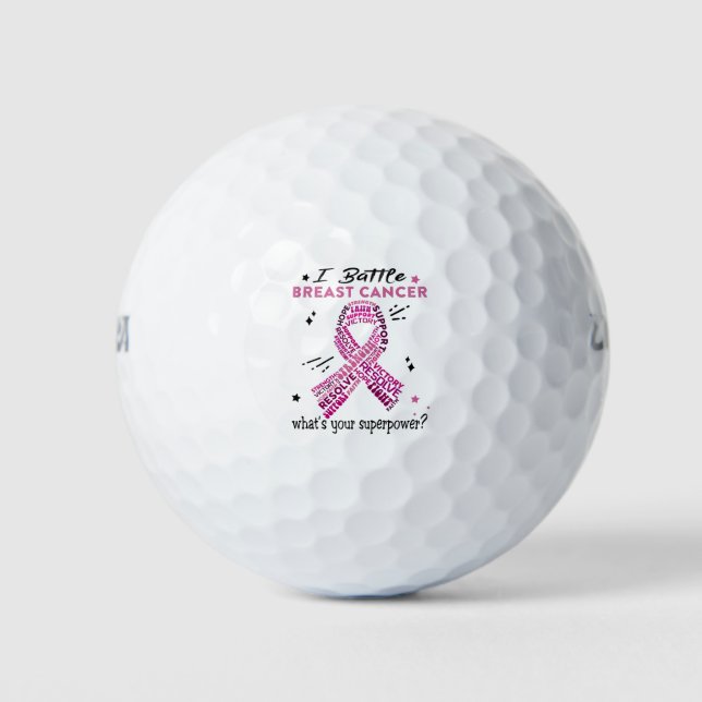 Pelotas De Golf Support Breast Cancer Warrior Gifts (Anverso)