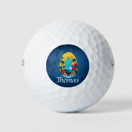 Pelotas De Golf Surfboard elegante con flores tropicales exuberant