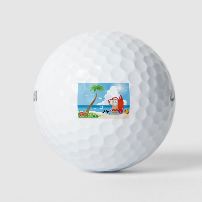 Pelotas De Golf surfer santa claus (Anverso)