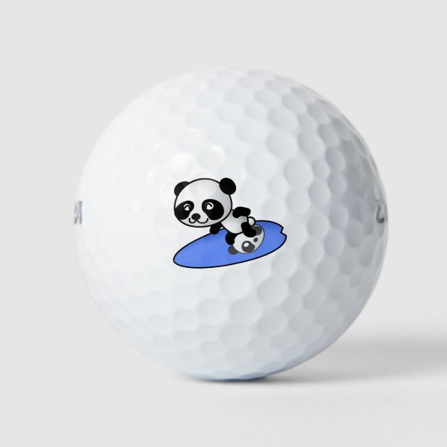 Pelotas De Golf Surfing Panda (Anverso)