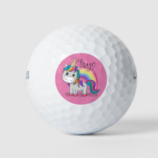 Pelotas De Golf Süßes Einhorn Unicorn mit großen Augen