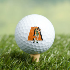 Pelotas De Golf Swing in Style: Pinup Golfer personalizada - Retro