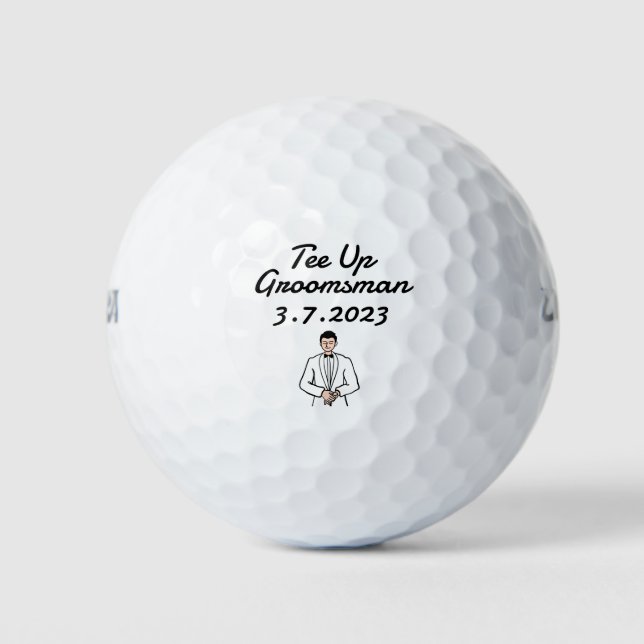 Pelotas De Golf Swing to Style: Invita a tus Groomsmen con un Cus (Anverso)