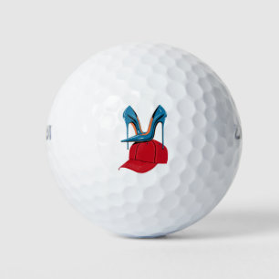Pelotas De Golf Tacones pisando Sombrero Rojo MAGA Elección 2024