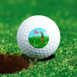 Pelotas De Golf Tap de Male Golfer en 18th Hole