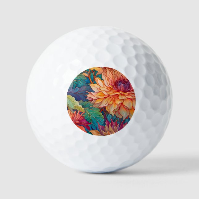 Pelotas De Golf Tapiz floral de Dahlia (Anverso)