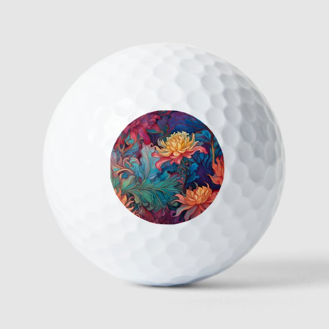 Pelotas De Golf Tapiz floral de Dahlia (Anverso)