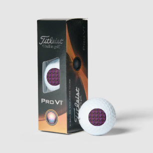 Pelotas De Golf "Tartan Tails: El juguetón morado de juguete"