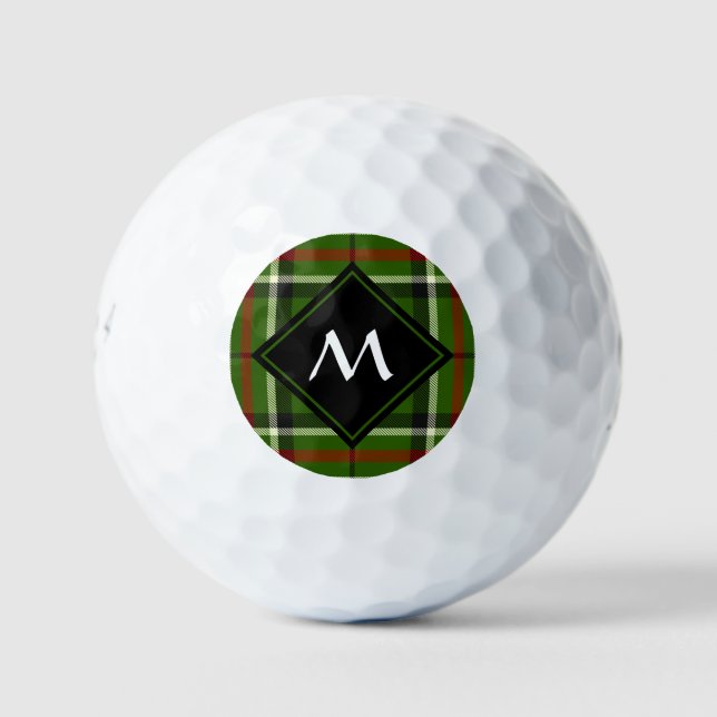 Pelotas De Golf Tartán verde, negro, rojo y blanco (Anverso)