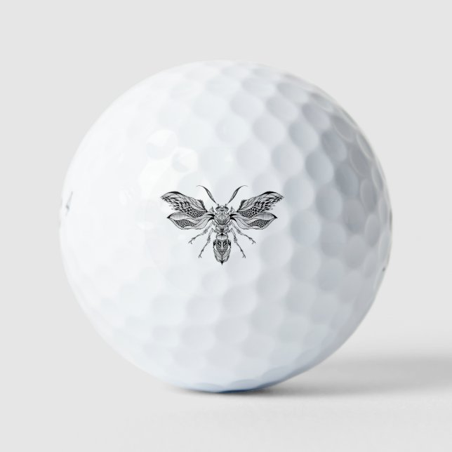 Pelotas De Golf Tatuaje de Bee-Wasp (Anverso)