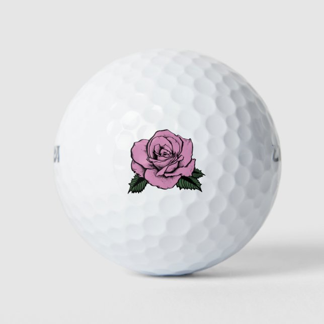 Pelotas De Golf tatuaje rosa rosado (Anverso)