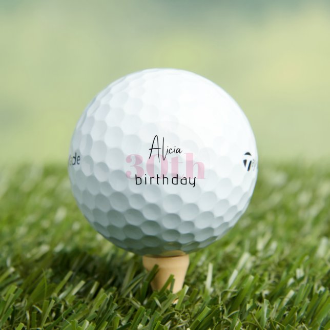 Pelotas De Golf Taylor personalizado rosado 30 cumpleaños hecho TP (Camiseta in situ)
