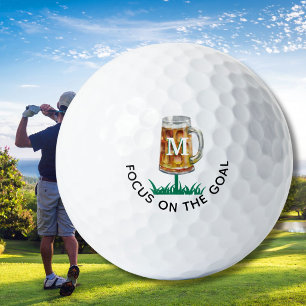 Pelotas De Golf Taza de cerveza con monograma de humor 19th Tee