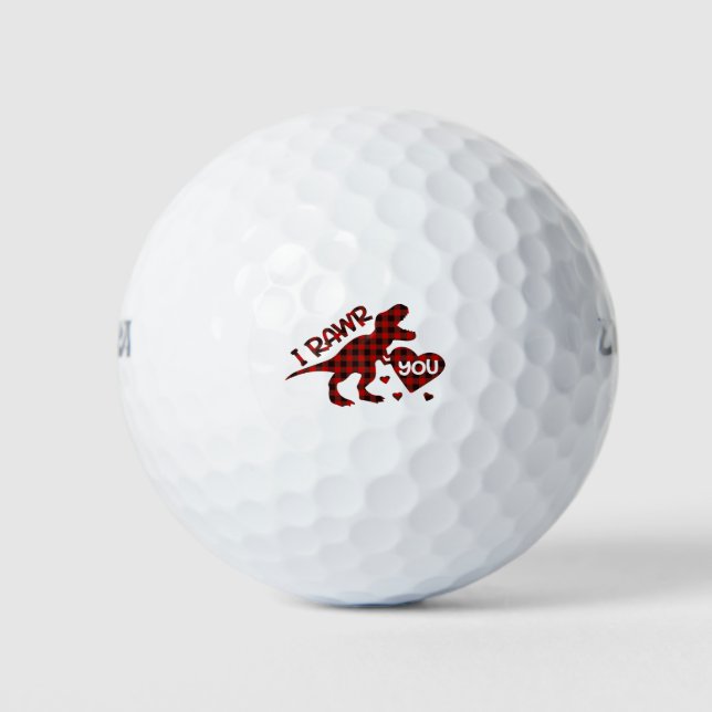 Pelotas De Golf Te Llamo Dinosaurio Tartán (Anverso)