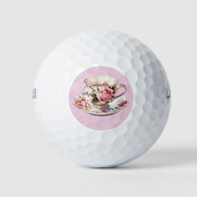 Pelotas De Golf Tea Time Floral (Anverso)