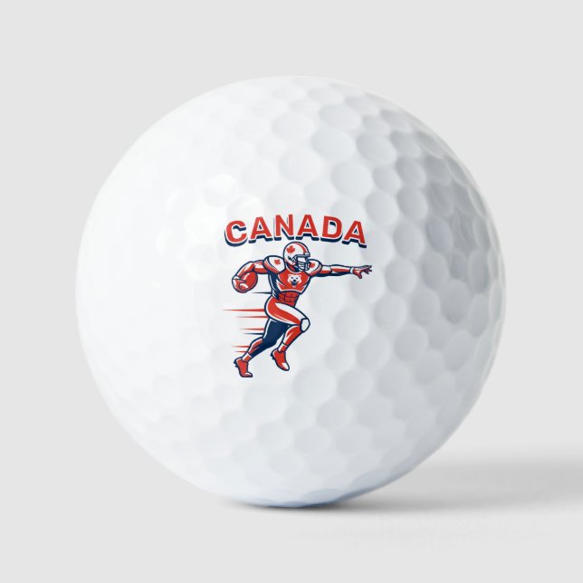 Pelotas De Golf Team Canada Football Dynamic Patriotic Athlete Art (Anverso)