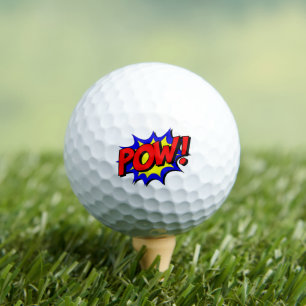 Pelotas De Golf Tee off con Retro Flair: ¡POW! Arte pop vintage