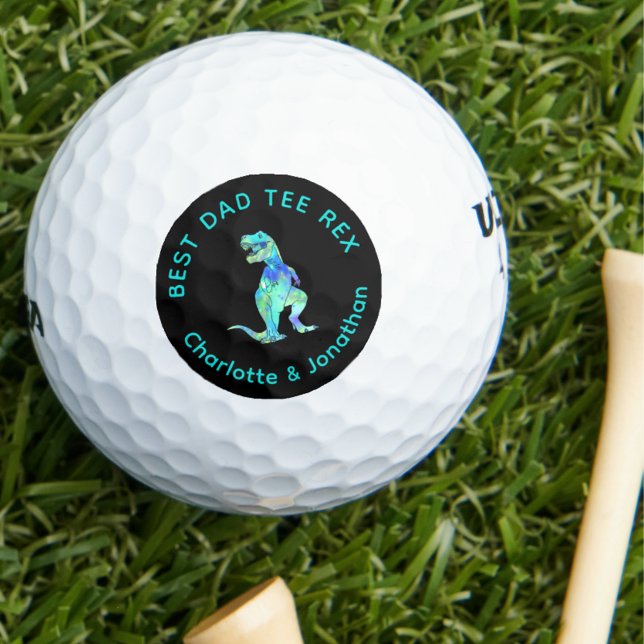 Pelotas De Golf Tee Rex Funny Dinosaur Golfing Dad Joke (Funny best dad tee Rex custom kids names & dinosaur T-Rex golfing joke golf ball Golfing father gift)