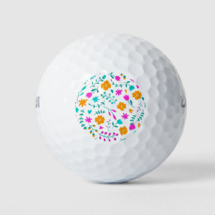 Pelotas De Golf Tejido con estampado de flores coloridas lindas