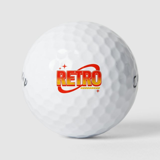 Pelotas De Golf Tejido retro. (Anverso)