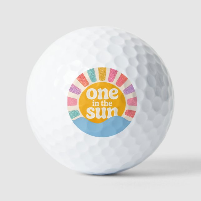 Pelotas De Golf Tema de cumpleaños One in the Sun (Anverso)