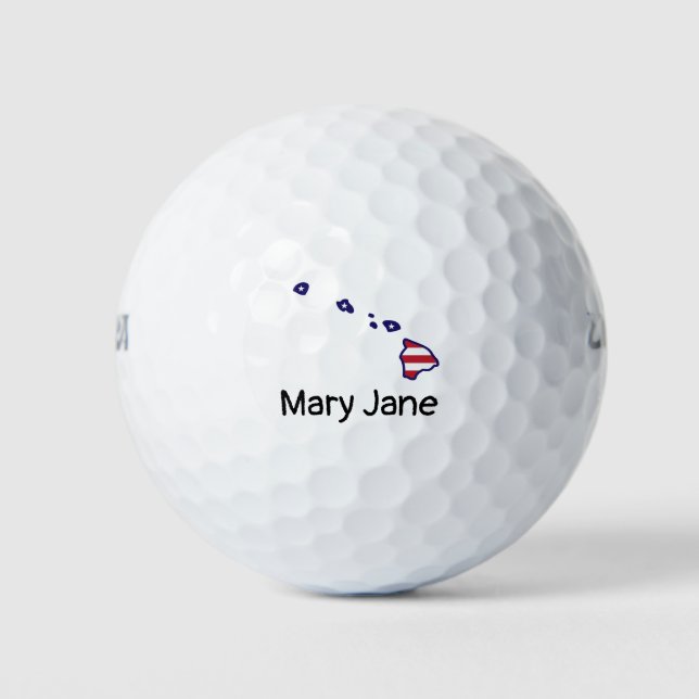 Pelotas De Golf Tema de Hawái con mapa (Anverso)