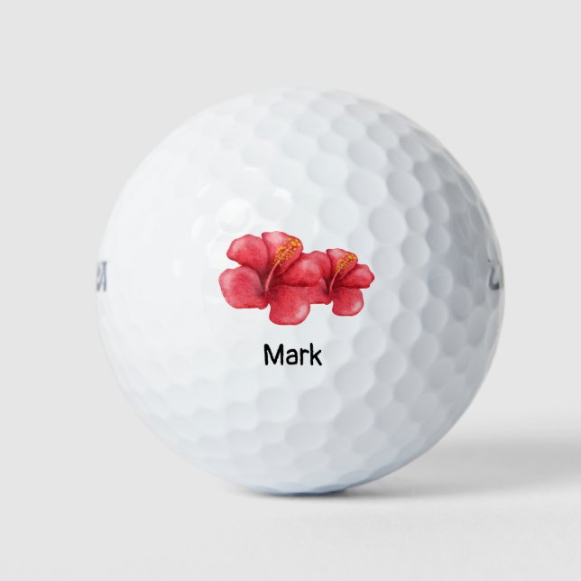 Pelotas De Golf Tema de la playa Hibiscus Hawaii Flores Balls Golf (Anverso)