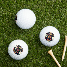Pelotas De Golf tema de patrón de casino sobre negro