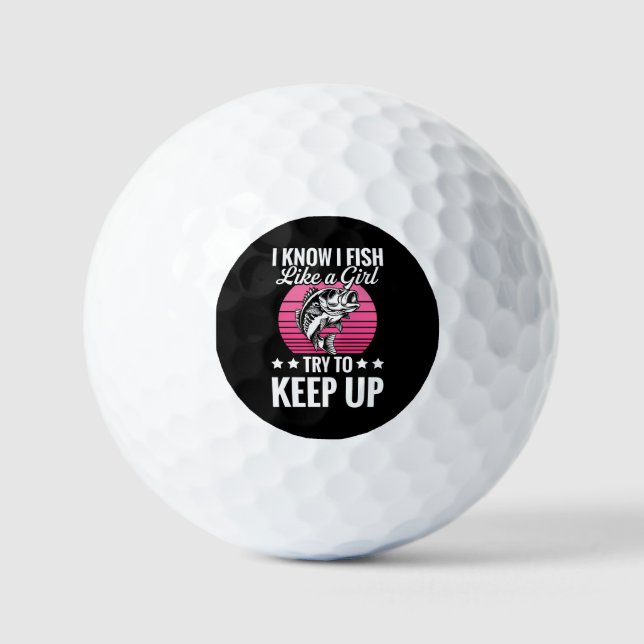 Pelotas De Golf Tema de pesca divertido (Anverso)