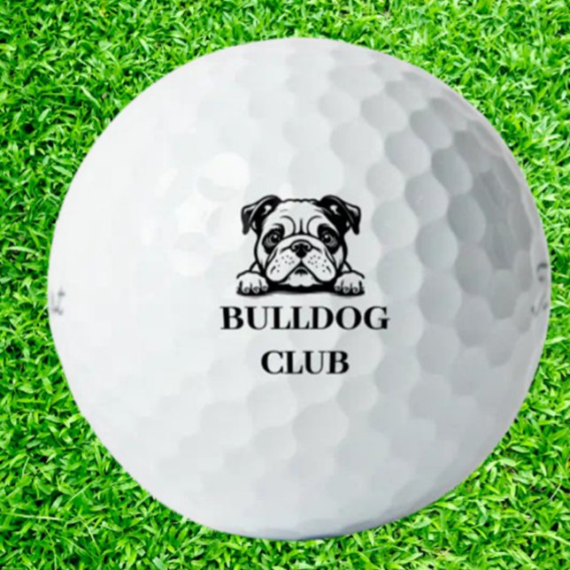 Pelotas De Golf Tema del club de Personalizado de bulldog (Bulldog Custom Club Theme Tee off with a touch of personality and playfulness )