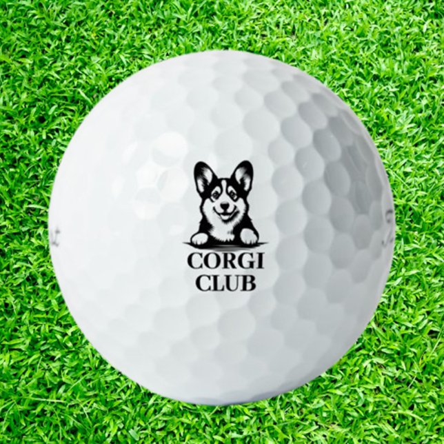 Pelotas De Golf Tema del Club Personalizado Corgi (Corgi Custom Club Theme Tee off with a touch of personality and playfulness)