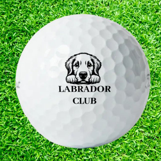 Pelotas De Golf Tema del Club Personalizado Labrador (Labrador Custom Club Theme Tee off with a touch of personality and playfulness)