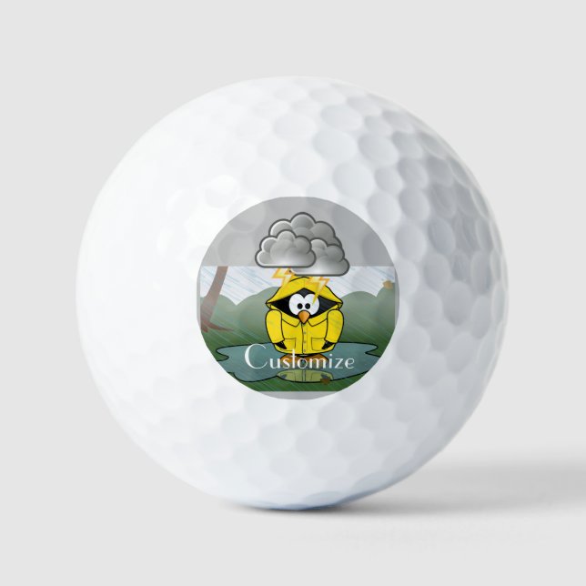 Pelotas De Golf Tembloroso Día de Lluvia: Pingüino Thunder_Cove (Anverso)