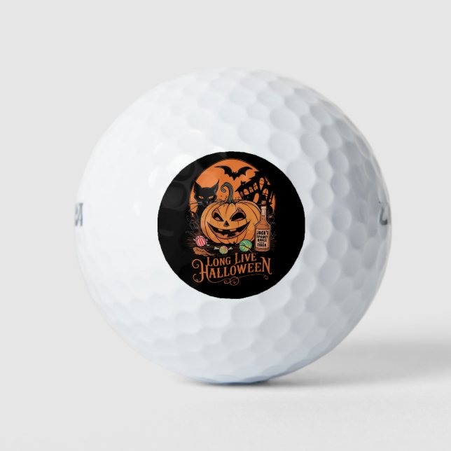 Pelotas De Golf Temporada de miedo de la caída de Halloween retro (Anverso)