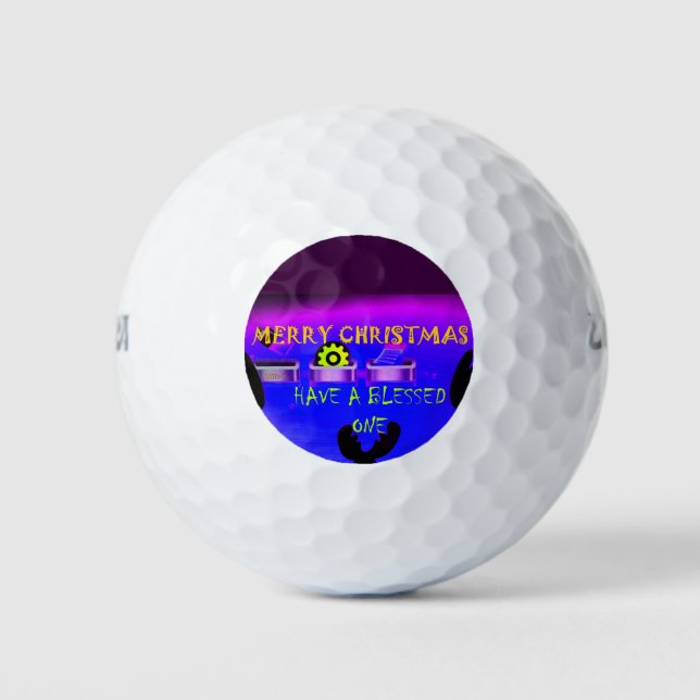 Pelotas De Golf Ten una bendición Feliz Navidad - un festival digi (Anverso)