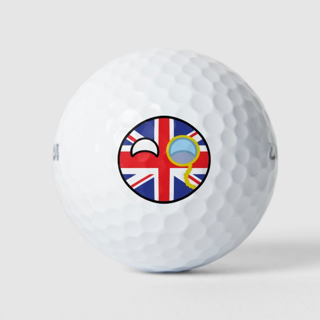 Pelotas De Golf Tendencia divertida Geeky País del Reino Unido (Anverso)