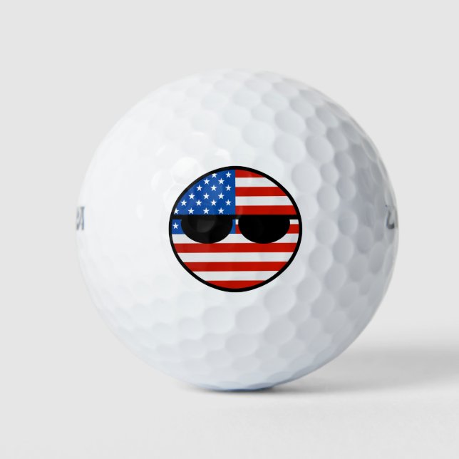 Pelotas De Golf Tendencia divertida Geeky USA Countryball (Anverso)